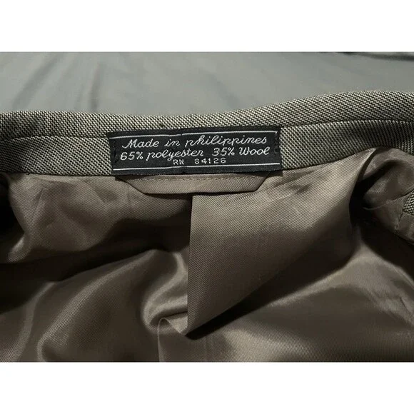 Bert Pulitzer 44R Blazer & Pant Set Tan Beige 2-Piece Suit Mens Classic Fit